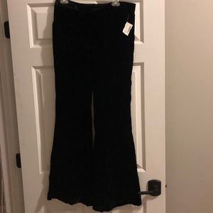 Black Velvet Flare Pants